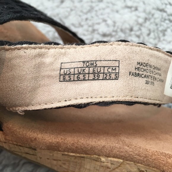 SOLD 8.5W Toms Sienna Open Toe Jute Wedge Heels - Picture 4 of 8